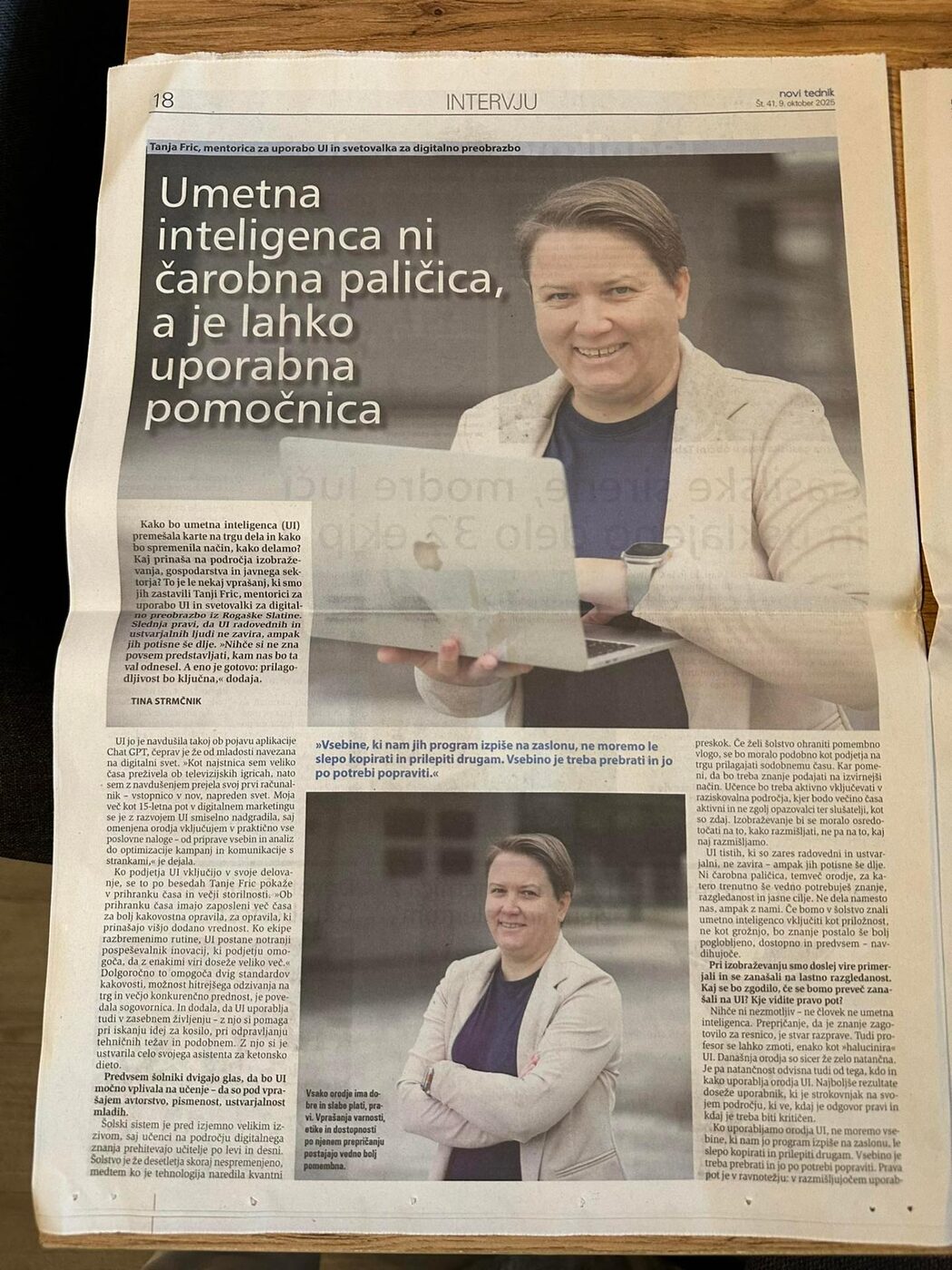Intervju Novi tednik – Tanja Fric